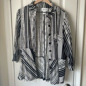 Peck & Peck Lightweight Layer Striped Jacket